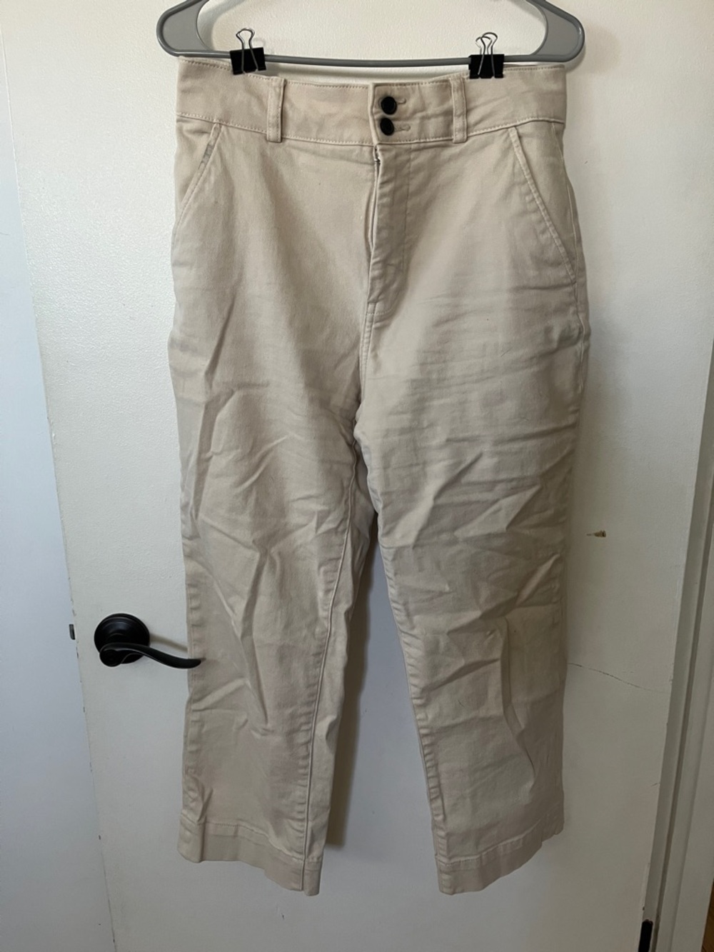 Everlane Beige Straight-Leg Pants (cropped)